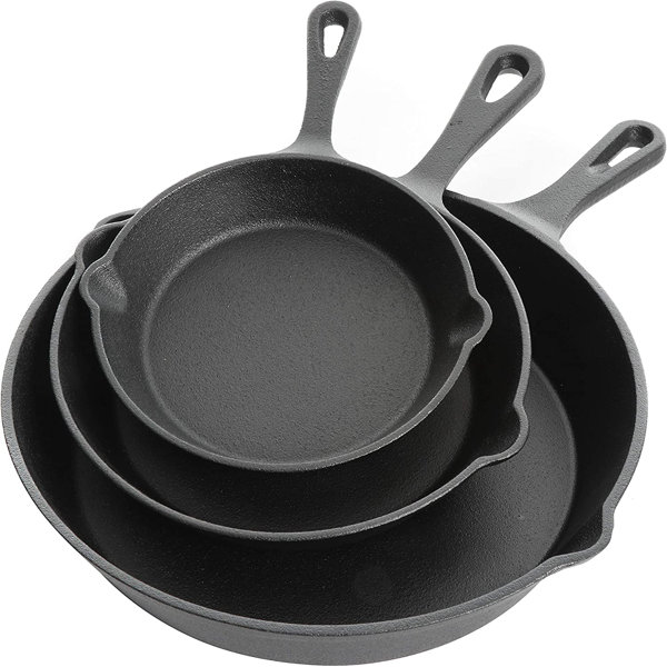 Gibson Cast Iron Non Stick 3 Piece Skillet Set Wayfair Canada